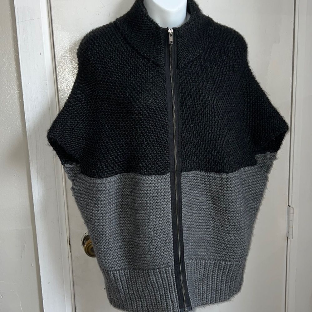 LOFT Wool Alpaca Blend Full Zip Short Sleeve Cardigan-XS/S